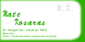 mate kosaras business card