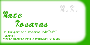 mate kosaras business card